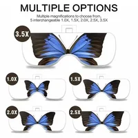 Magnifying Glasses Reading Jeweler Watch Illuminated Magnifier 5 Lens 2 Led Lights Adjustable Headband Eye Loupe Magnifier 5