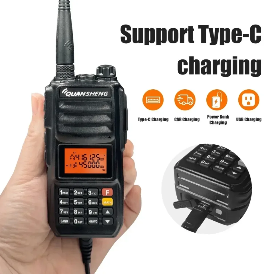 Quansheng TG-UV2 Plus 10W Long Range Superheterodyne Walkie Talkie Dual Band 136-174&400-470mhz Flashligh 4000mah FM TG UV2 Plus 3