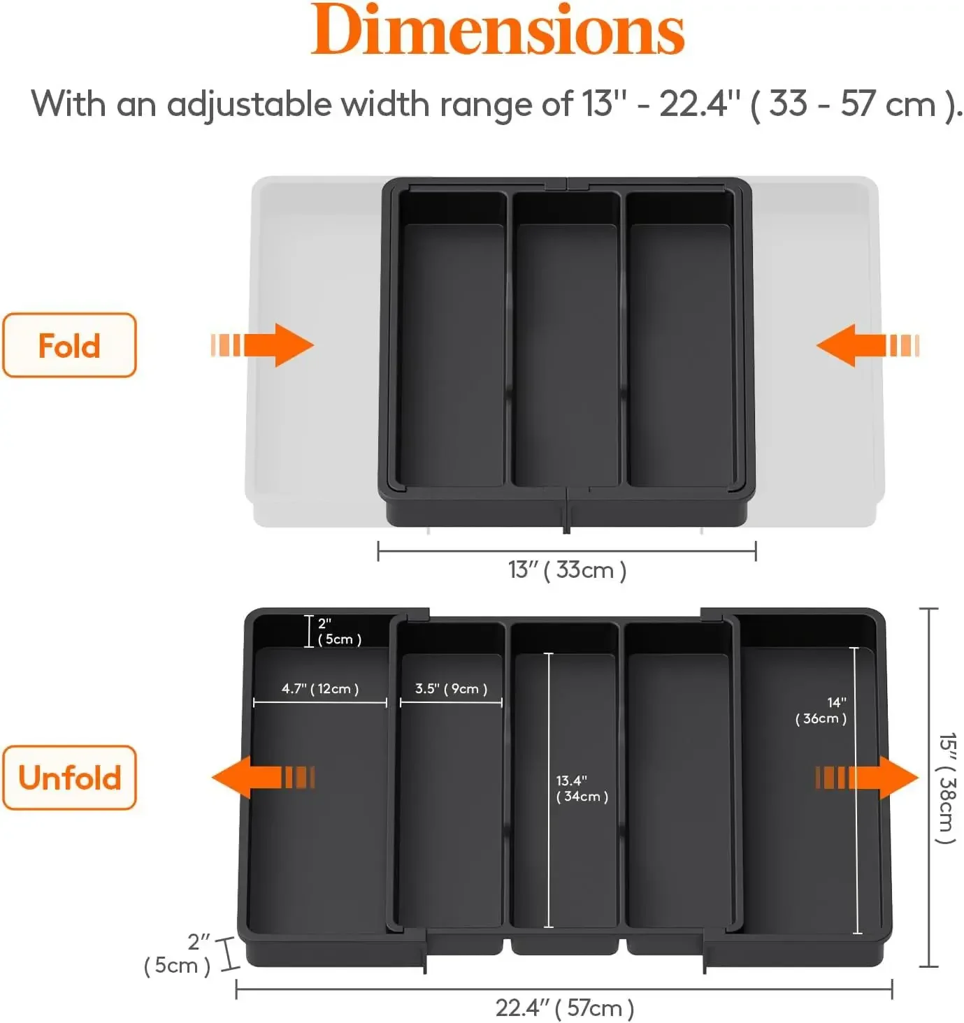 Kitchen Silverware Drawer Organizer Expandable Utensil Tray Adjustable for Spoons Forks Knives Flatware and Cutlery Organizer