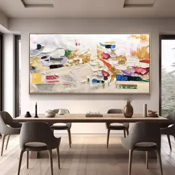 Large Handmade Abstract Oil Painting Wall Art