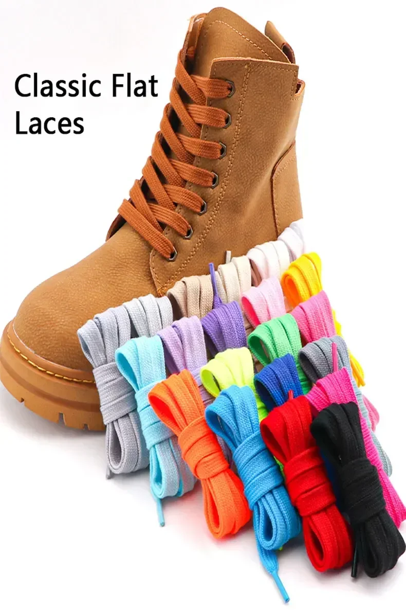 Klassische Schnürsenkel für Sneakers, farbig, flach, 8 mm, Schnürsenkel, Skates, Sportschuhe, Stiefel, Schnürsenkel, Zubehör für AF1, Damen und Herren, Neu – Detail 1