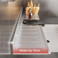 bathroom shelf aluminum bathroom rack toilet storage rack toilet kitchen shelf hang on the wall punch-free rack 1