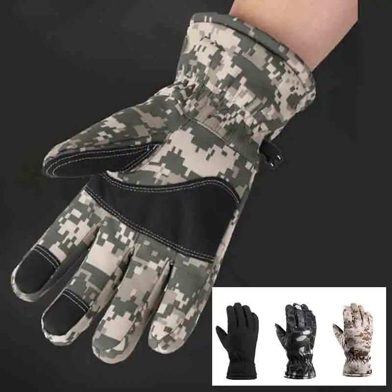 

New Winter Tactics Outdoors Camouflage Hunting Warm Non-Slip Fishing Gloves Waterproof Touch Screen Ski Camping Gloves