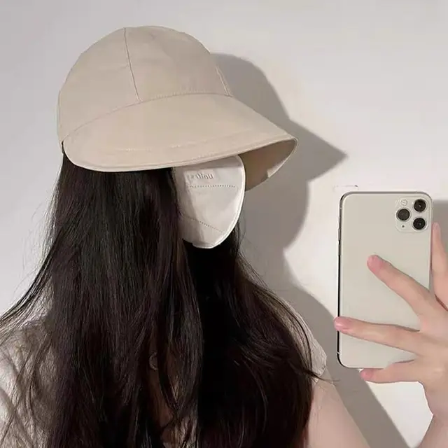 Foldable Sunhat Summer Outdoor Beach Fisherman Hat Sunscreen Protection Cap Adjustable Cotton Wide Brim Bucket Caps for Women 3