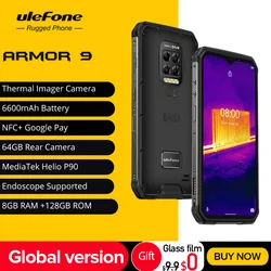 Ulefone Armor 9 Thermal Imager Camera  Rugged Phone Android 10 Helio P90 Octa-Core 8GB+128GB Mobile Phone 6600mAh  Smartphone