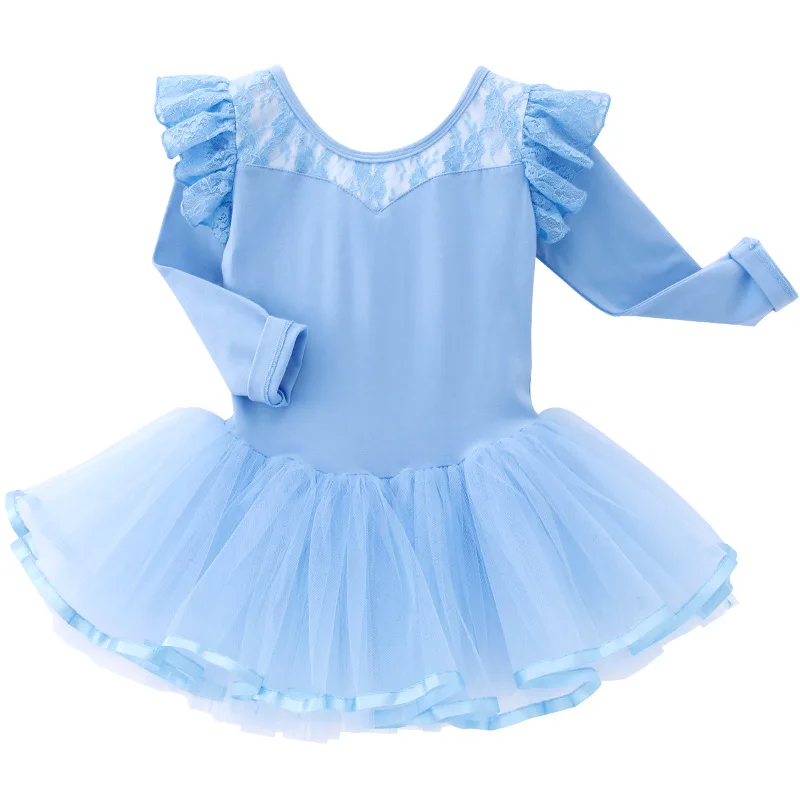 Cotton Children Dance Costume Lace Splicing Performance Costume Ballet Dance Skirt Kids Girls Gauze Skirt For Stage School Show