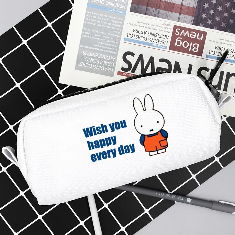 Rabbit mibasies Kids Bunny Pencil Case for Little Girls and Boys Cute Pen Box Pouch 