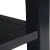 Acadian SOLID WOOD 14 inch wide Rectangle Rustic Contemporary Narrow Side Table in Black with Storage, 2 Shelves 5