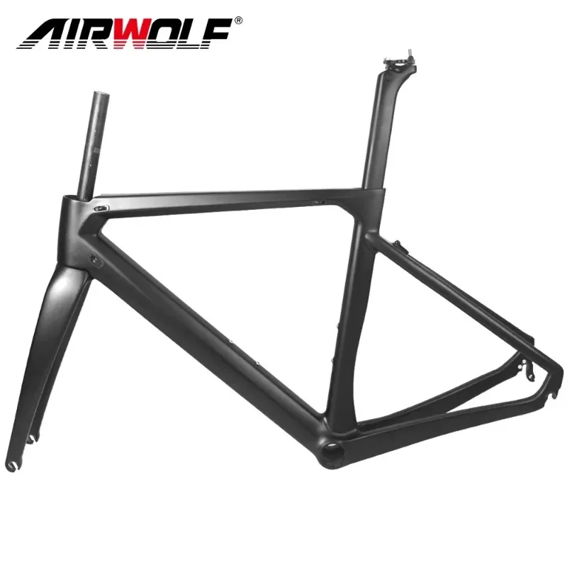 

Airwolf T1100 Carbon Road Frame 700*28c Carbon Bike Frame Road Bicycle Frame 130*9mm Quick Release Disc Brake Bike Frameset