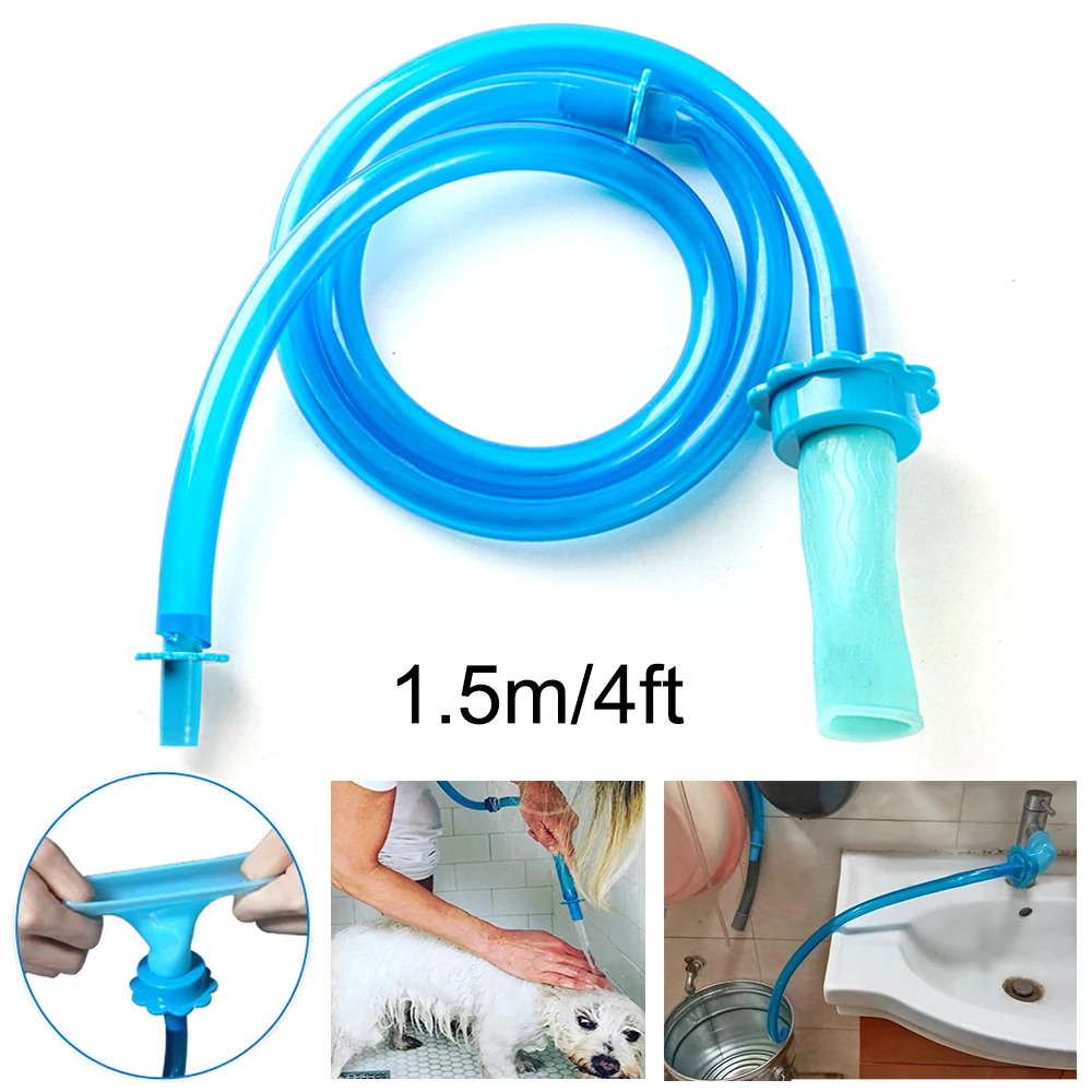 Pets Bath Hose Dog Wash Faucet Flexible Silicone Tub Handheld