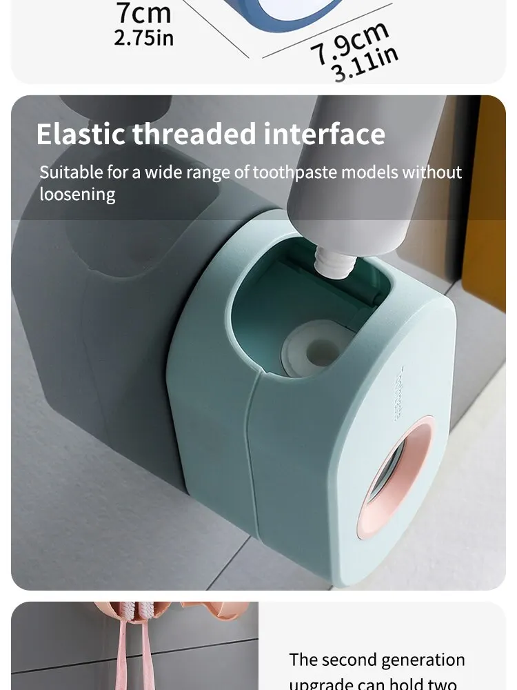 Description Picture 5 of itemAutomatic Toothpaste Squeezer Set Home Wall Bracket Toothbrush Holder Dust-proof Wall-mounted Toothpaste Squeezer
