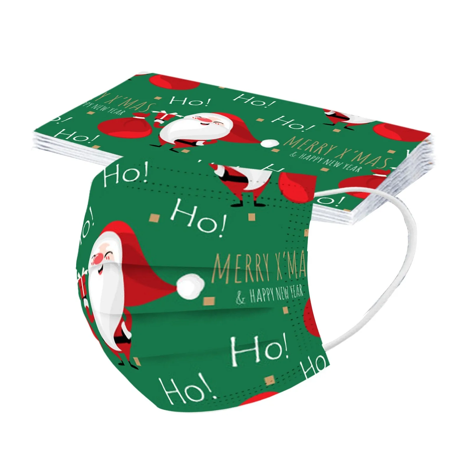 Children Christmas Printing Disposable Mask Industrial 3-layer Mask 10PC Outdoor Dust-Proof Face Protective Disposable