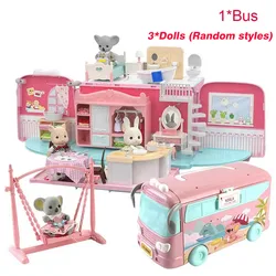 Dollhouse Koala Diary: Ultimate Pretend Play Set (Bus with 3 Dolls)