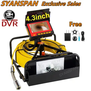 산업용 하수관 검사 카메라 내시경, 배터리 용량 HD DVR 파이프라인 카메라, SYANSPAN IP68, 8500mAh, 16GB 카드