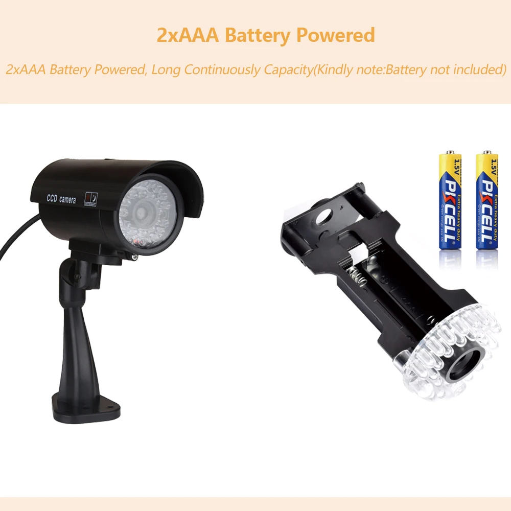 Dummy Camera Waterproof Outdoor Home Security Video Surveillance CCTV Dummy Cameras Bullet Camera With LED Light Fake