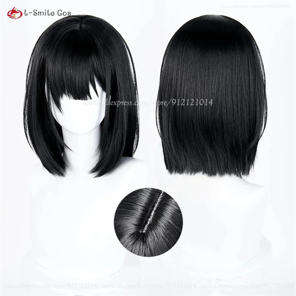 Qiao Ling Rin Jo Cosplay Perücke Schwarz Synthetik Hitzeresistent Anime Halloween 3