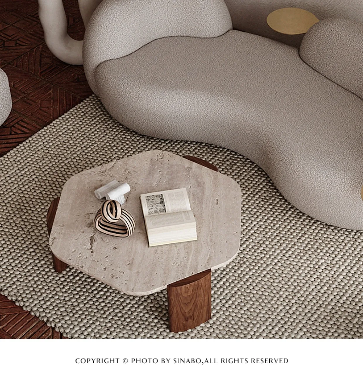 Description Picture 6 of itemJapanese Stone Tabletop Coffee Table Household Living Room Simple Modern Tea Low Table Irregular Shape Couchtisch Home Furniture