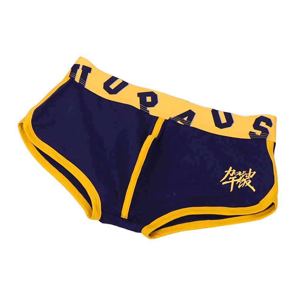 Men Cotton Sports Underwear Summer Fashion Plus-size Briefs Trunks Bulge Pouch Loose Comfortable Breathable Fitness Boxer Shorts