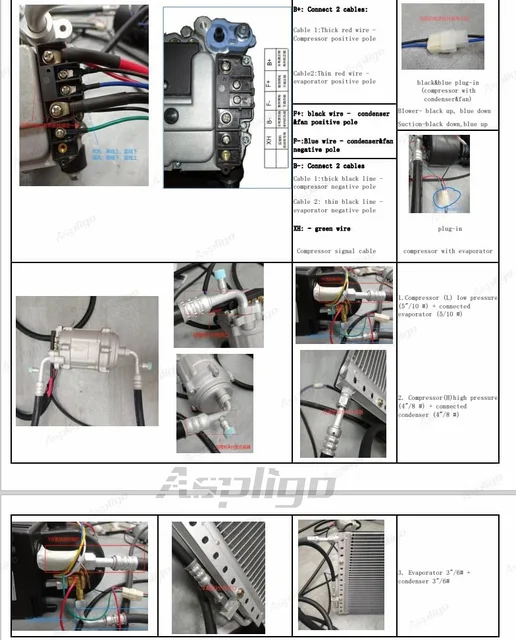 Aspligo Auto elektrische Klimaanlage 12V Wärme und kühle Auto LKW Wohnmobil  Kompressor Under dash Klimaanlage 24V