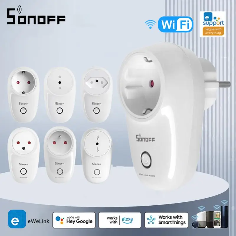 

SONOFF S26R2 EU/FR WiFi Smart Plug Wireless Smart Socket Switch Timing Smart Voice Remote Control Via EWeLink Google Home Alexa