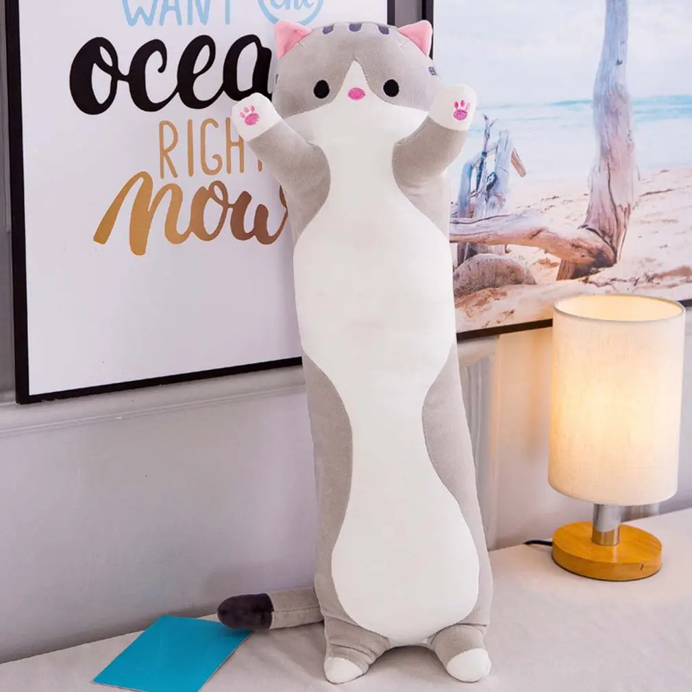 Juguetes de peluche de gato de 50-150cm de largo, 10 estilos, almohada de  dormir para decoración del hogar, regalos de cumpleaños para niñas -  AliExpress