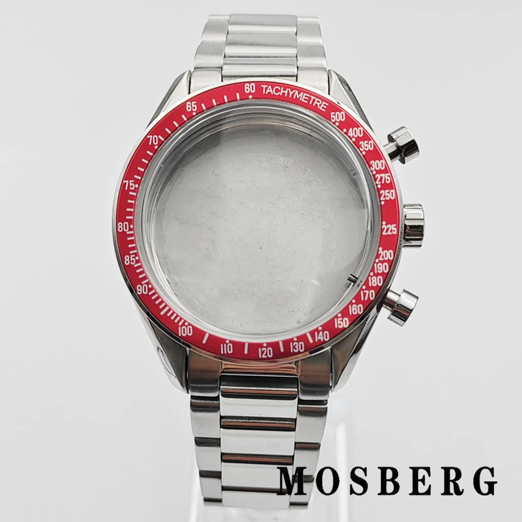 Silver Stainless Steel 40mm Watch Case with Multi-Color Bezel Options