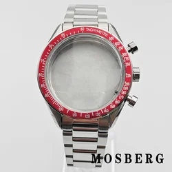 Silver Stainless Steel 40mm Watch Case with Multi - Color Bezel Options (Case 6)