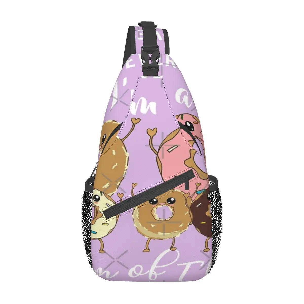 

Mom Of Three Mother's Day Donut Chest Bag Holiday Polyester fabric Travel Cross chest bag Customizable