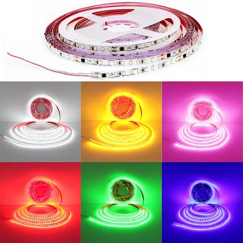 600 LED 스트립 2835 120LEDs/m 홈 램프 스트립, 레드 아이스 블루 그린 옐로우 핑크, 유연하고 커팅 가능한 소프트 램프 바, AC220V, 230V, 5M 5