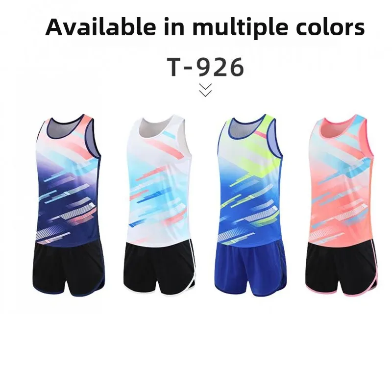 New Athletic Wear Set Men Women Training Vest Shorts Marathon Running Quick Dry Sports Competition Team Uniform Baseball Shirt