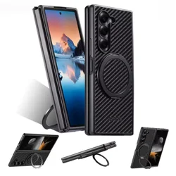 Carbon Fiber Strong Magnetic Folding Phone Case with Magsafe Bracket - Carbon Fiber