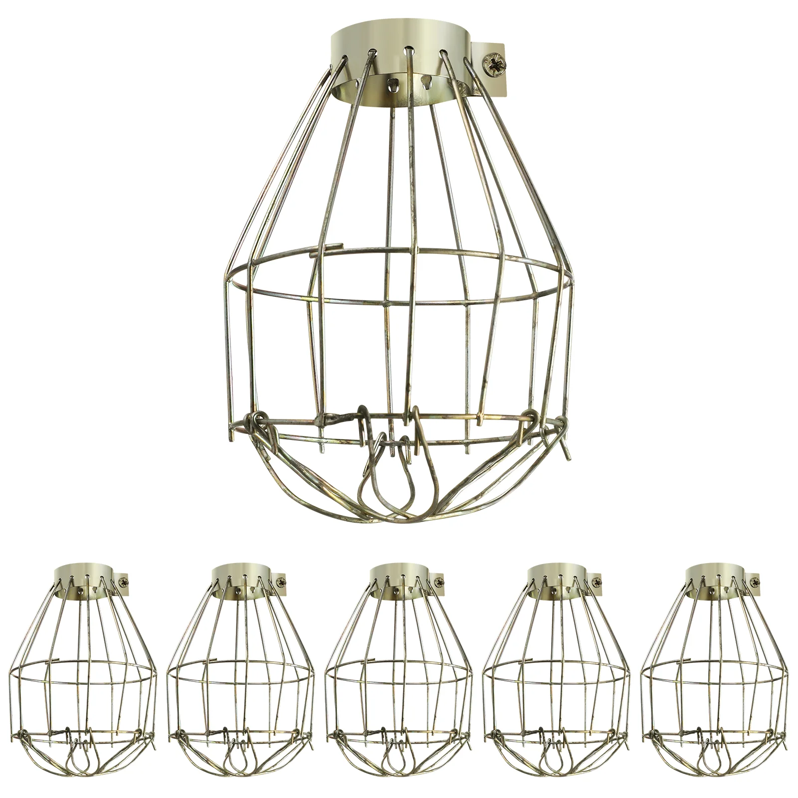 

Black Wire Lamp Shade: Metal Wire Lamp Basket Industrial Metal Bulb Cage Metal Guard for Retro Decor Pendant Light