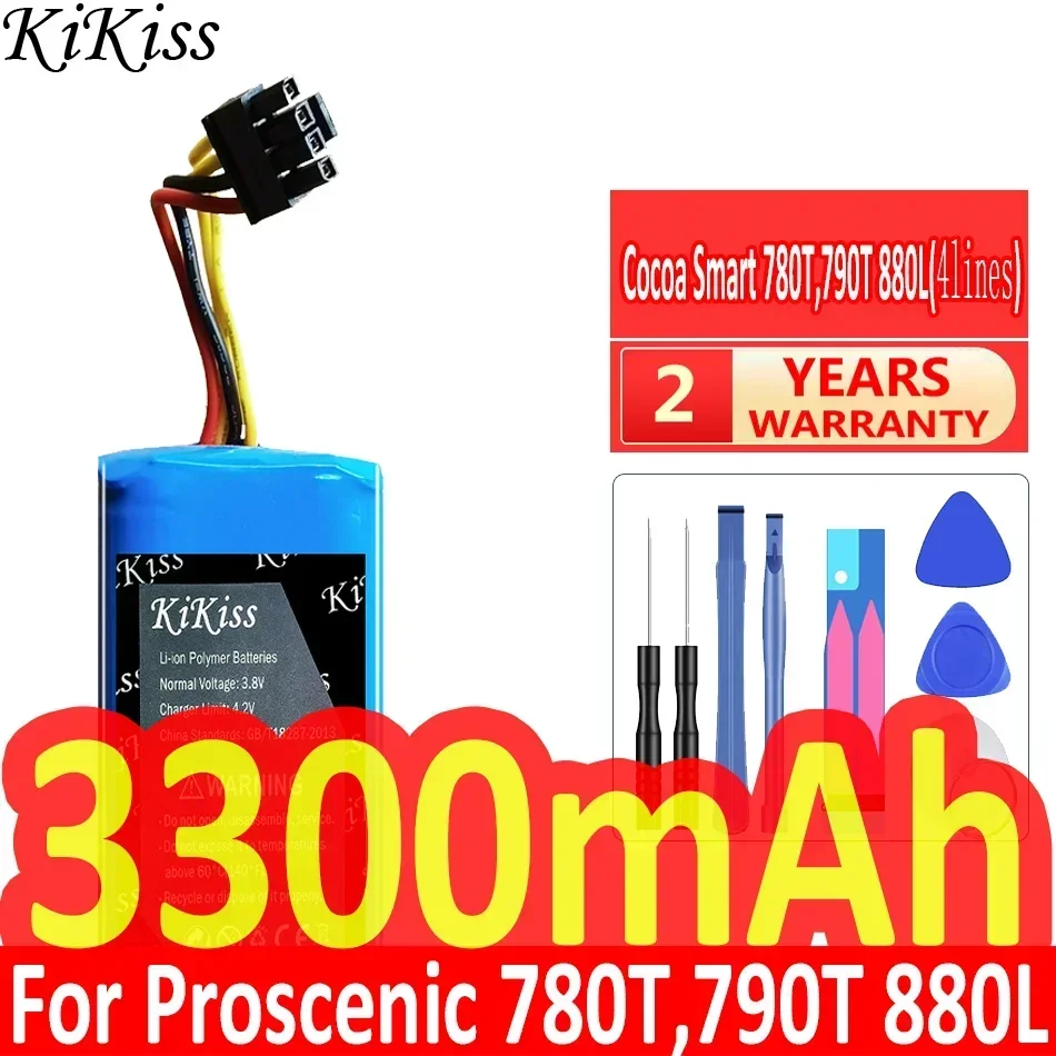 

KiKiss Li-Ion Rechargeable Battery 3300mAh for Proscenic Cocoa Smart 780T 790T 880L Summer P1S P2S P3 Jazz Kaka Robot Cleaner