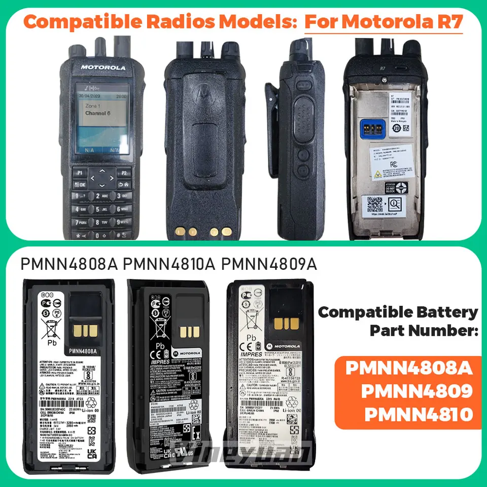 Impres IP67 wasserdichte Li-Ion-Batterie Pmnn4807 Pmnn4808 für Motorola R7 R7a