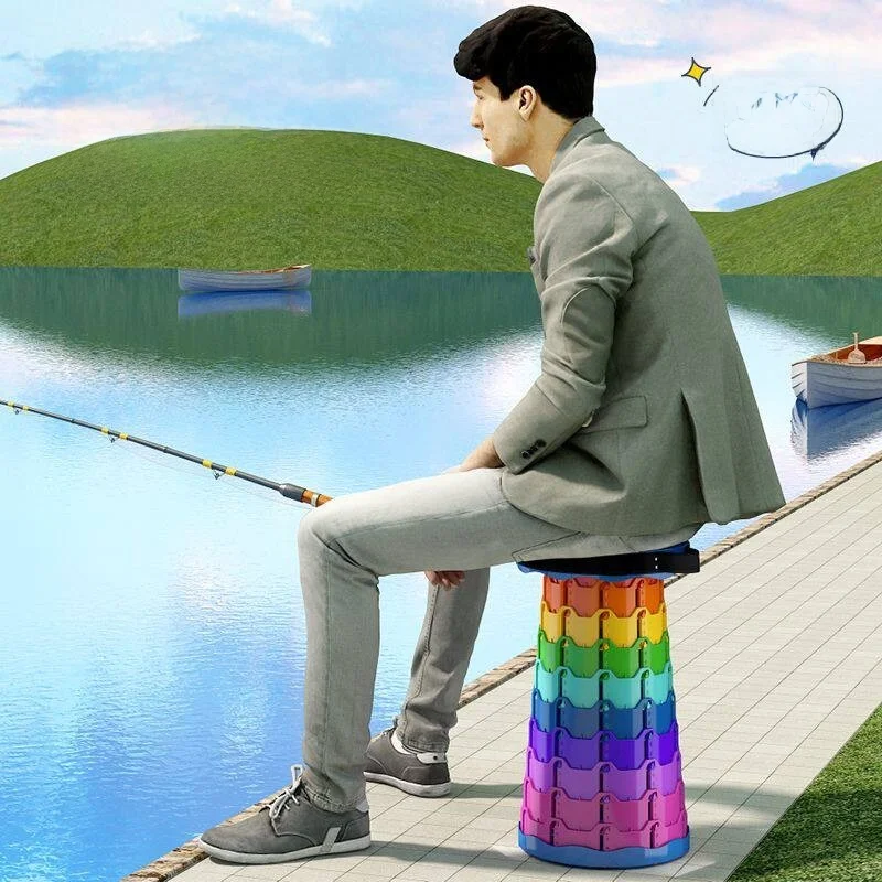 내구성이 뛰어난 휴대용 야외 캠핑 접이식 의자, 소형 조절 가능한 등받이 플라스틱 스툴, 가벼운 여행 낚시 의자