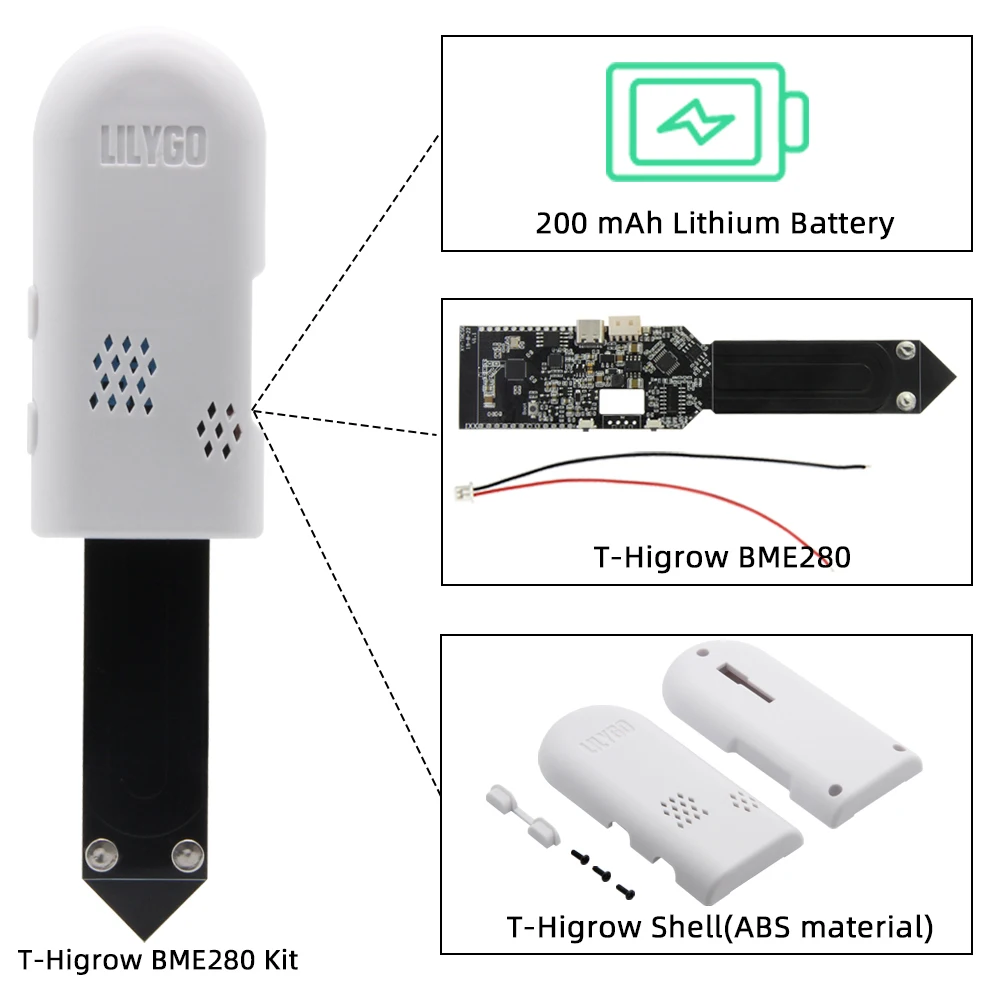 ® T-Higrow ESP32 Soil Tester DHT11 BEM280 Garden Flowers Temperature Moisture Se