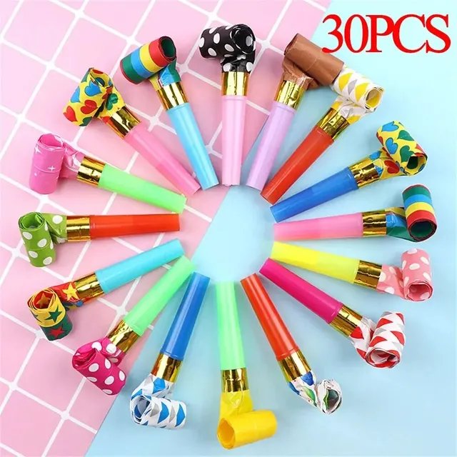 30 pièces sifflets colorés jouet drôle jouet enfants soufflant Dragon sifflet coup rouleau jouets bébé jeux de fête cadeaux d'anniversaire enfant en bas âge jouet 1