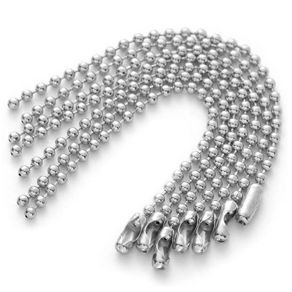 50 Teile/los Edelstahl Kugel Perle Einstellbare Extender Kette Für DIY Halskette Schlüsselbund Hängen Tags Zubehör Schmuck Machen – Detail 2