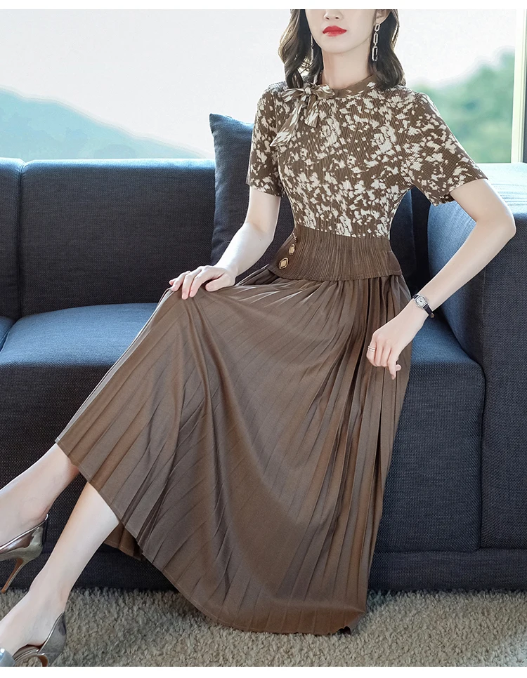 Verão Rosa Floral Retalhos Midi Vestido Plissado Feminino Preto Coreano Vintage Hepburn Vestido 2023 Coreano Elegante Bodycon Vestido de Festa 11 Computers e Electronics