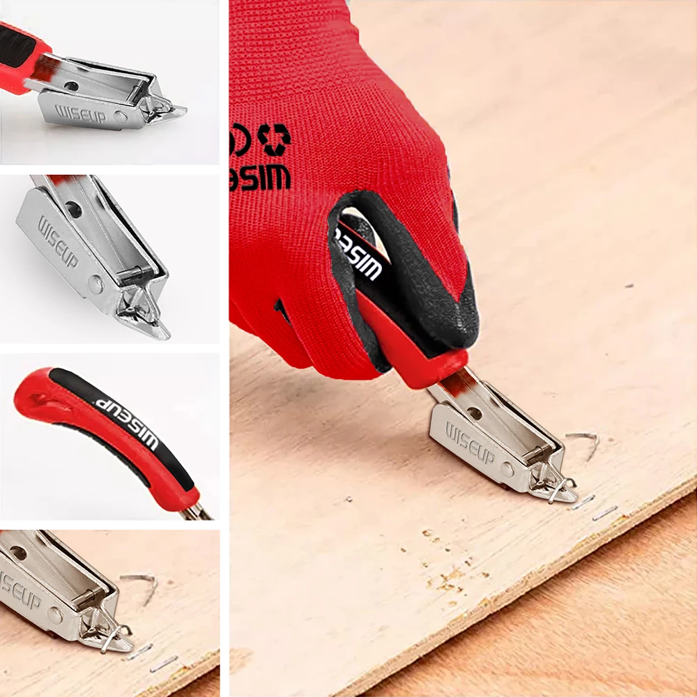Staple Gun Nailing Gun Nail Gun WISEUP 4 in 1 Stapler Furniture Heavy Duty Staple Gun for Wood Metal