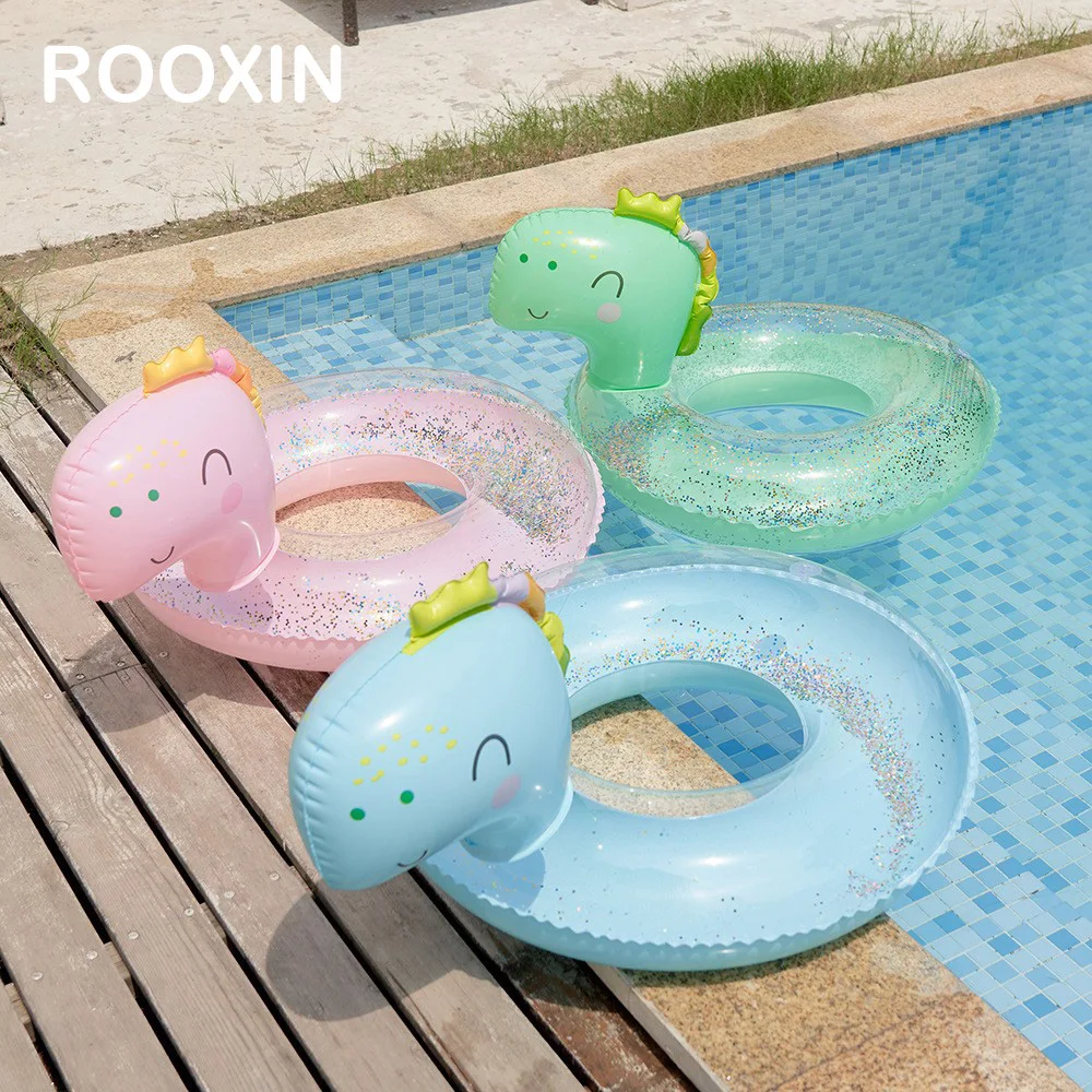 

ROOXIN Dinosaur Water Seat Baby Swimming Ring Inflatable Toys Float For Kids Swimming Circle Pool Bathtub Water Play Equipment