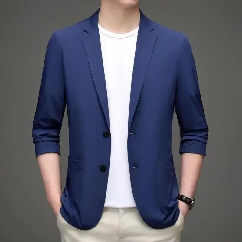 Spring Summer New Large Size Men's Casual Western-style Clothes Lightweight Business Suit Jacket Sun Protection Easy Wear