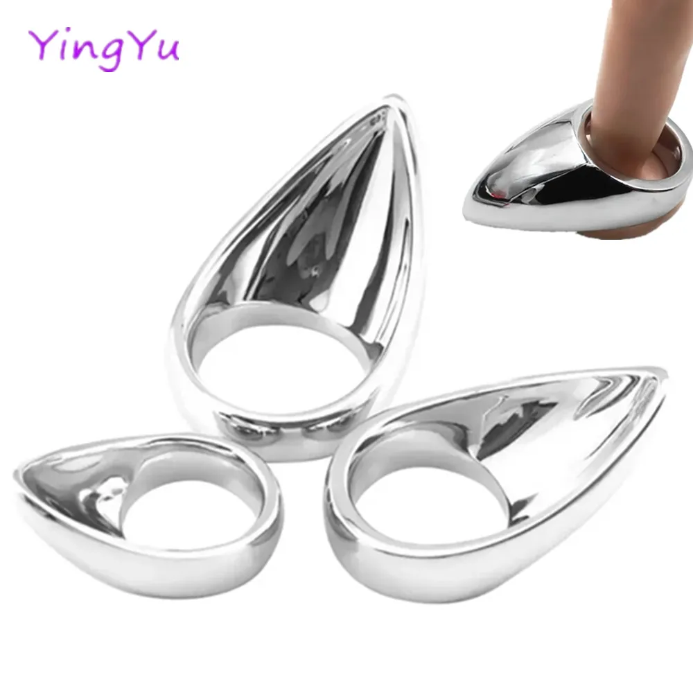 Metal Penis Ring for Men Scrotum Restraint Cover Heavy Duty Penis Stretcher Delay Ejaculation Cockring BDSM Sex Toy for Men