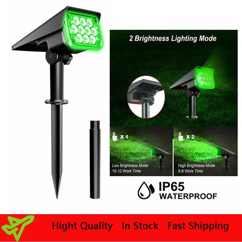 20 Led Adjustable Solar Spotlight Garden Green Light Lawn Lamp