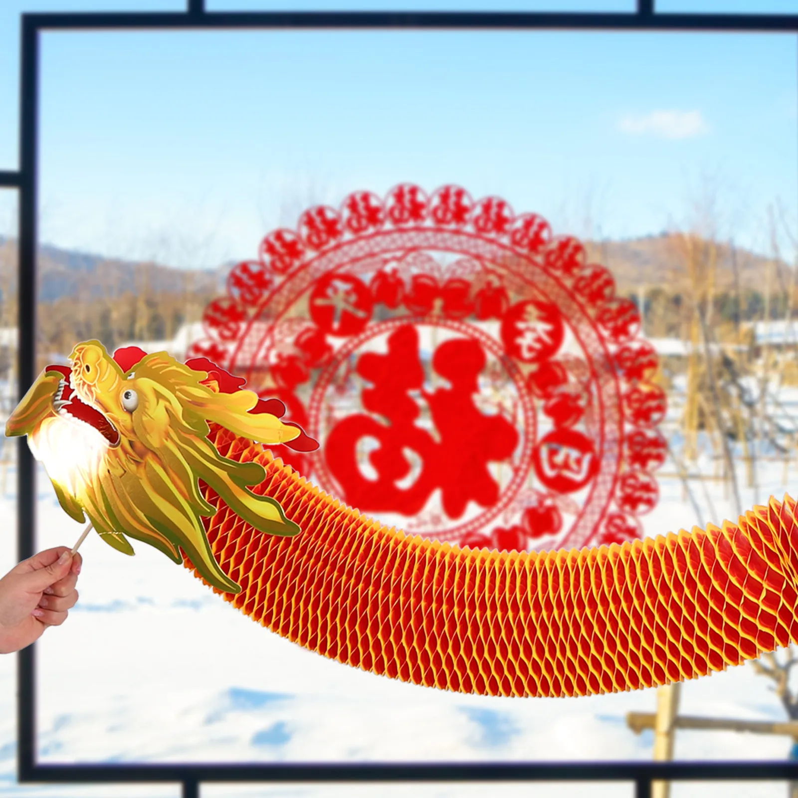 중국 설날 종이 용 장식 3D 수제 축제 장식품 홈 파티 기념 봄 축제 장식