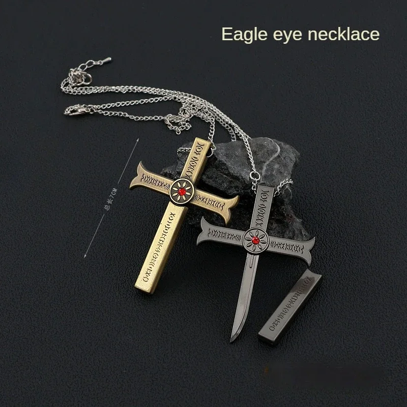 

Game Anime Surrounding 7cm Eagle Eye Black Knife Night Knife with Sheath Zinc Alloy Weapon Model Crafts Decoration Toys