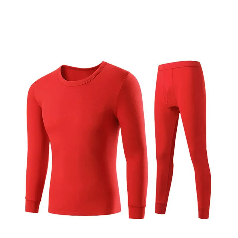 Thermal Underwear Set Men Women Cotton Wedding Red Long Johns