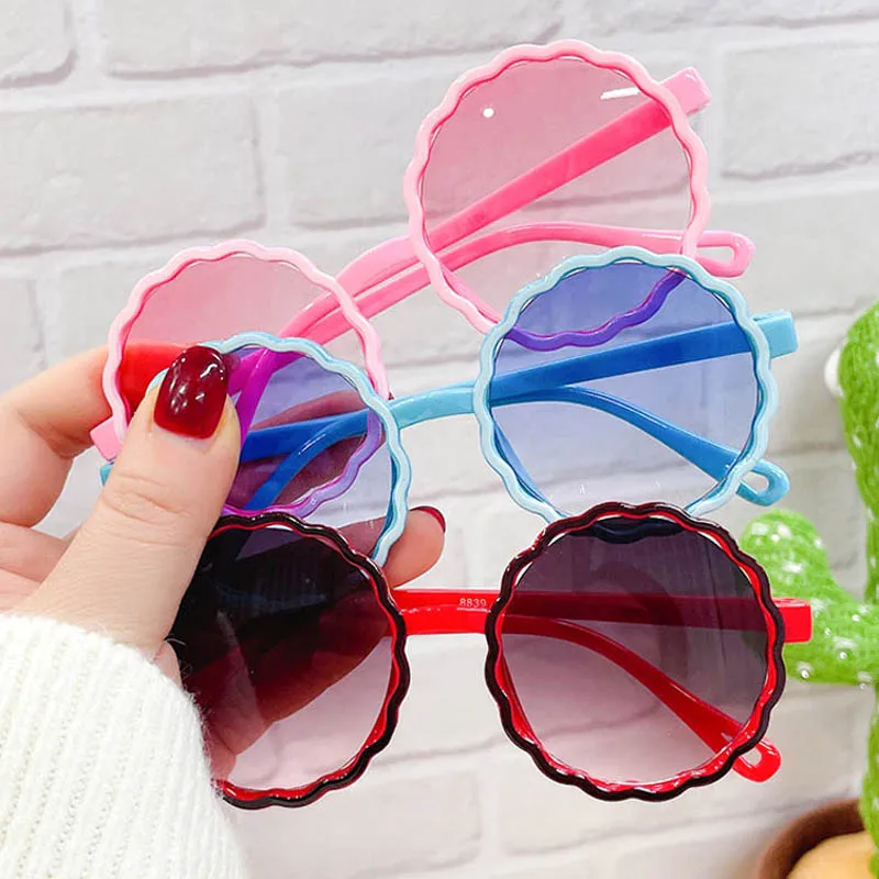

2023 New Kids Sunglasses Children Round Flower Sun Glasses Girls Boys Baby Cute Gradient Shades UV400 Outdoor Protection Eyewear