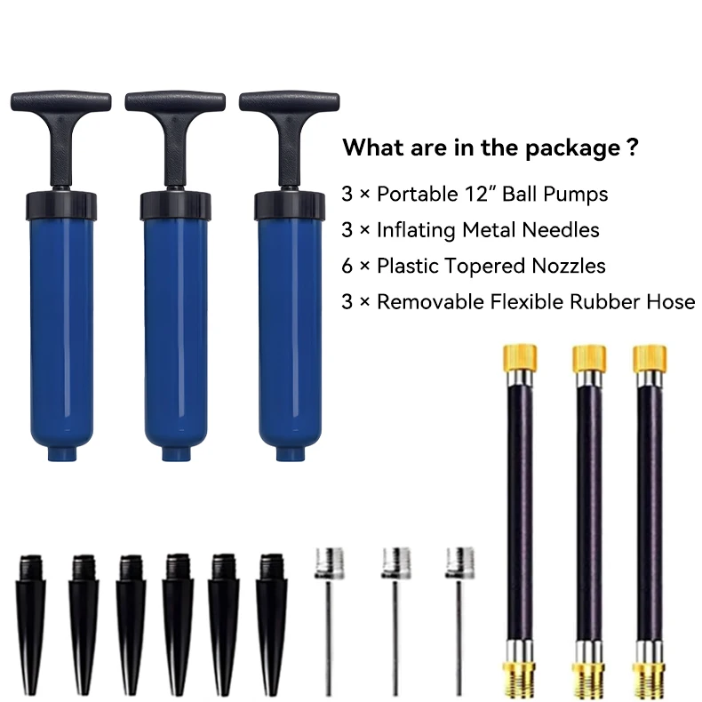 Inflation Toys Pump 8-inch Portable Ball Pump Set Samll Size Hand Air Accessories Basketball Football Inflator