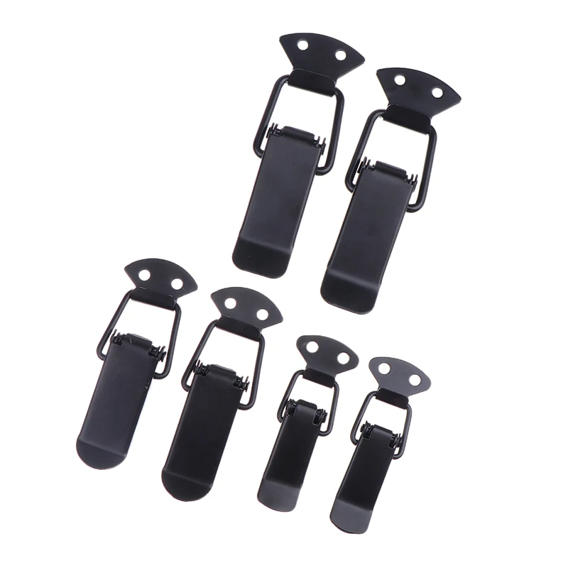 2Pcs Latch Catch Duck-mouth Buckle Hook Wooden Box Hasps Clamp Iron Spring Catch Clasp Loaded Draw Toggle Clamp Hasps